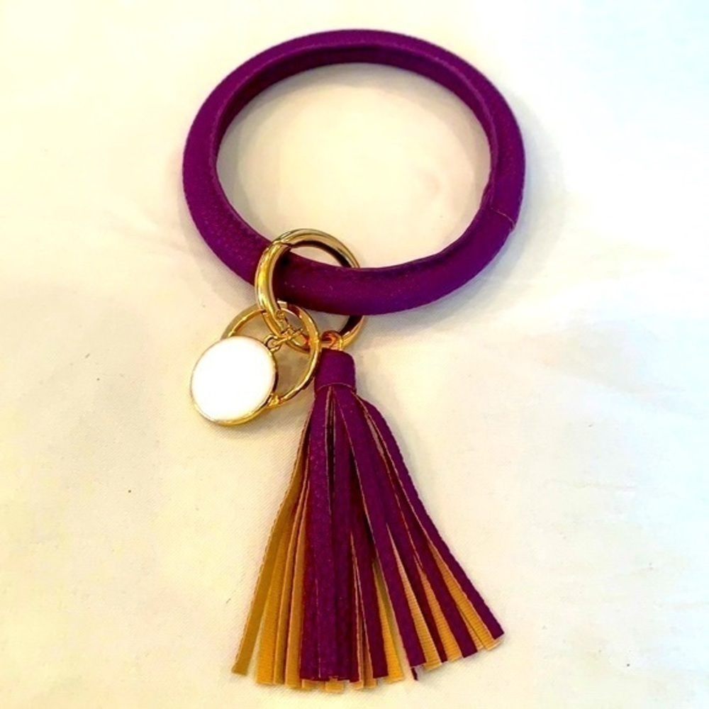 💐5/25 Bangle purple vegan leather key chain